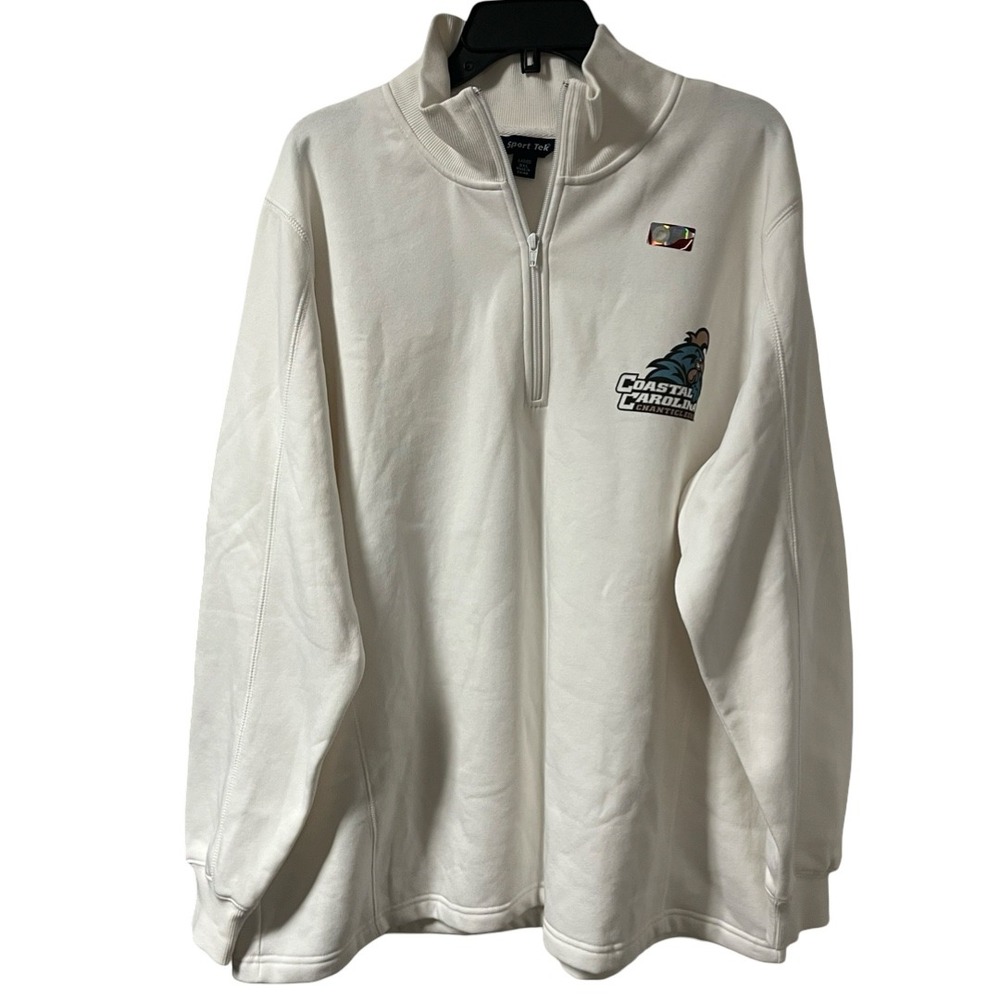 NEW Sport-Tek Coastal Carolina Chanticleers Quarter Zip Pullover White Women 3XL
